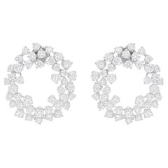 Orecchini di diamanti tondi naturali da 6,95 carati SI/H in oro bianco 14 carati Gioielli di pregio