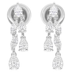 1.30 Carat SI/H Marquise Pear Diamond Earrings 18 Karat White Gold Fine Jewelry