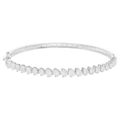 Pulsera de diamantes en forma de pera SI/H de 3,15 quilates Joyas de oro blanco macizo de 14 quilates