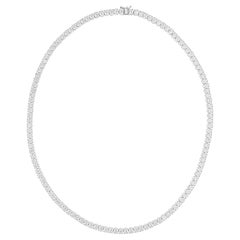 17,40 Carati SI/H Collana di diamanti ovali taglio Brilliante Gioielli in oro bianco 14 carati