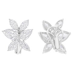 Real 5,63 Karat SI/H Birnen-Marquise-Diamant-Ohrringe 14 Karat Weißgold-Schmuck