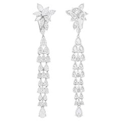 6,02 Carati SI/H Orecchini di diamanti a forma di pera e marquise Gioielli in oro bianco 14 carati