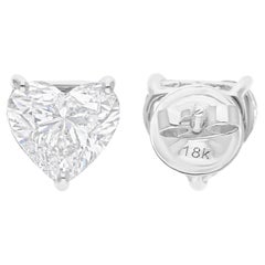 4,18 Karat SI Reinheit HI Farbe Herz Diamant-Ohrstecker 14 Karat Weißgold