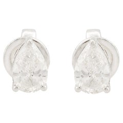 0,62 Karat SI/H Birnenform Diamant-Ohrstecker 10 Karat Weißgold Schmuckstücke