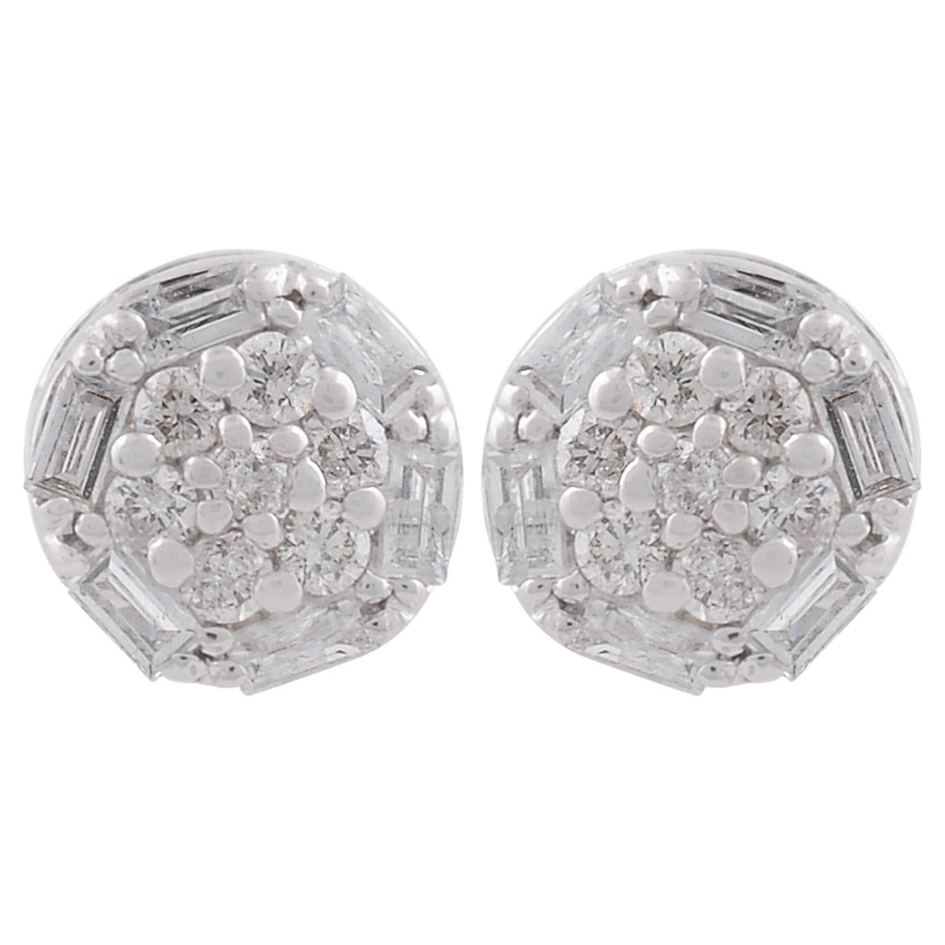 1/4 Ct. SI Reinheit HI Farbe Baguette-Diamant-Ohrstecker 18 Karat Weißgold