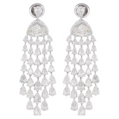 8,62 Karat SI/H Birnen-Marquise-Diamant-Kronleuchter-Ohrringe aus 18 Karat Weißgold