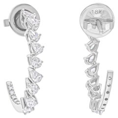 Créoles en or blanc 18 carats avec diamants de 1,05 carat SI/H