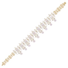 69,75 Carat Pearl Gemstone Necklace 18,30 Ct. Diamante SI/H Oro giallo 18 carati