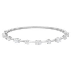 Bracelet élégant en or blanc 18 carats avec diamants multiformes SI/HI de 2,88 carats