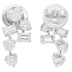Orecchini con diamanti a forma multipla in oro bianco 18 carati Nature 1,62 carati SI/H