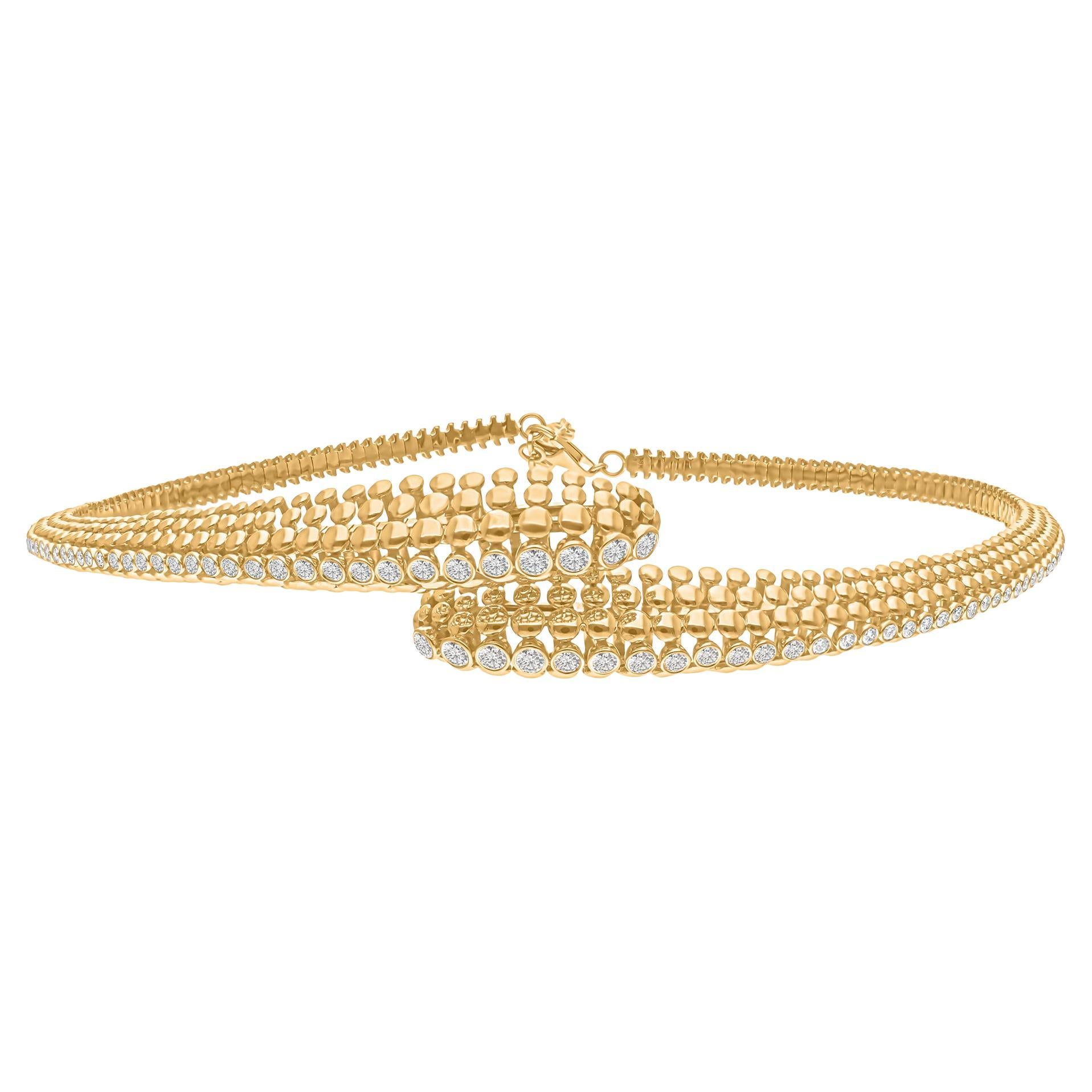 2,5 Carati SI/H Diamante Design/One Collana a girocollo in oro giallo 14 carati