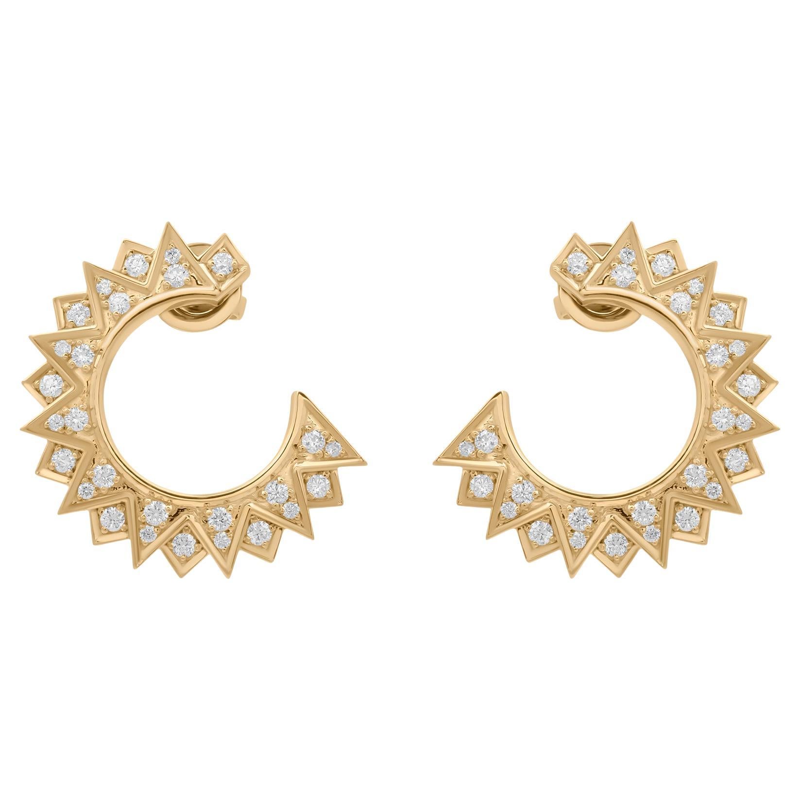 Real 1,13 Karat SI/H Diamant-Ohrringe aus 18 Karat Gelbgold mit rundem Brillantschliff