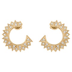 Real 1,13 Karat SI/H Diamant-Ohrringe aus 18 Karat Gelbgold mit rundem Brillantschliff