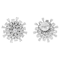 Pendientes de diamantes talla pera brillante SI/H de 3,59 quilates Joyas de oro blanco de 18 quilates