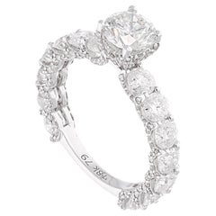 4,26 Karat SI Reinheit HI Farbe runder Diamant Ehering 18 Karat Weißgold