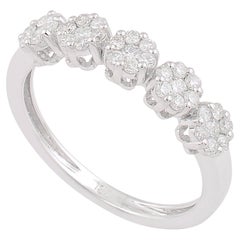 1/2 Karat SI Reinheit HI Farbe runder Diamantring 18 Karat Weißgold Schmuckschmuck