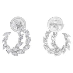 Orecchini di diamanti marquise naturali da 1,26 carati SI/H Gioielli in oro bianco 18 carati