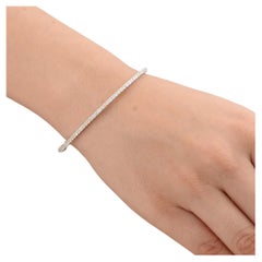 Oro Blanco 10k Natural 1.1 Ct. Pave Diamond Sleek Pulsera Joyería fina hecha a mano