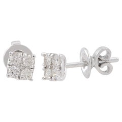 0,28 quilates SI Claridad HI Color Pendientes de diamantes Joyas de oro blanco de 10 quilates