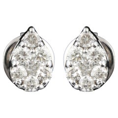 1/4 Carat SI/H Round Brilliant Cut Diamond Earrings 10 Karat White Gold Jewelry