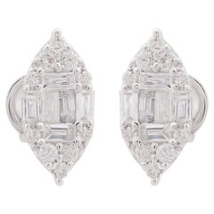 0,50 Karat Baguette-Diamant-Ohrstecker 10k Weißgold Jahrestag-Schmuck