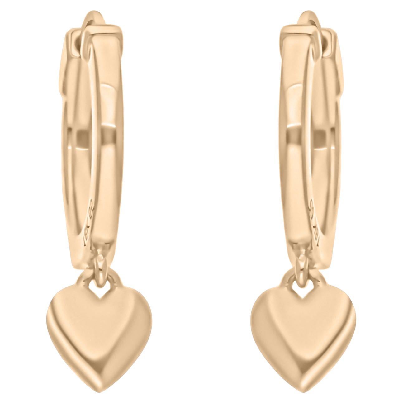 Créoles en or jaune 18 carats en forme de cœur 2,26 grammes