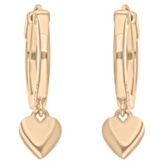 Créoles en or jaune 18 carats en forme de cœur 2,26 grammes
