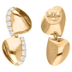 Orecchini pendenti con diamante reale da 0,77 carati, purezza SI, colore HI, oro giallo 14 carati