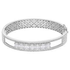 2,77 Ct. SI Claridad HI Color Pulsera móvil de diamantes 18 quilates de oro blanco