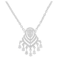 2,85 Karat SI/H Multi Brillantschliff Diamant-Anhänger Halskette 18 Karat Weißgold