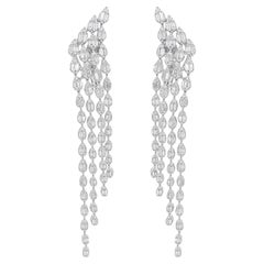 2,45 Karat SI/H Baguette-Diamant-Kronleuchter-Ohrringe aus 18 Karat Weißgold Schmuck