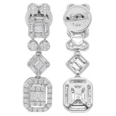 Echte 1,32 Karat SI Reinheit HI Farbe Diamant Ohrringe 14 Karat Weißgold