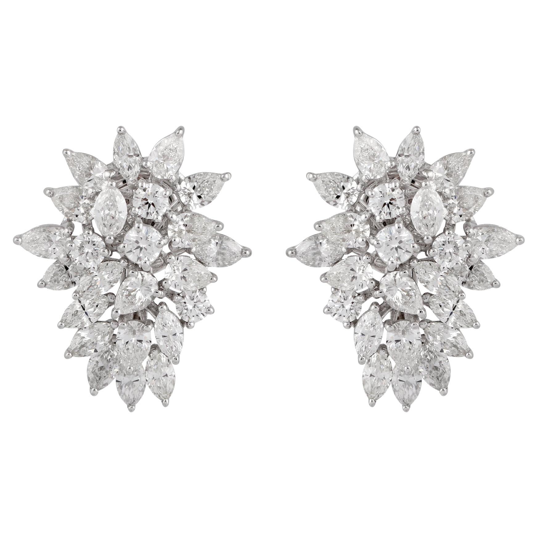 5,4 Karat SI Reinheit HI Farbe Diamant-Ohrstecker aus massivem 18k Weißgold mit Diamanten im Angebot