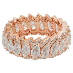 4,55 Karat runder
birnenförmiger Diamantring aus 18 Karat Roségold, handgefertigt