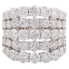 Natural 5.75 Carat Diamond Multi Layer Dome Ring Solid 18k White Gold Jewelry Natural 5.75 Carat Diamond Multi Layer Dome Ring Solid 18k White Gold Jewelry