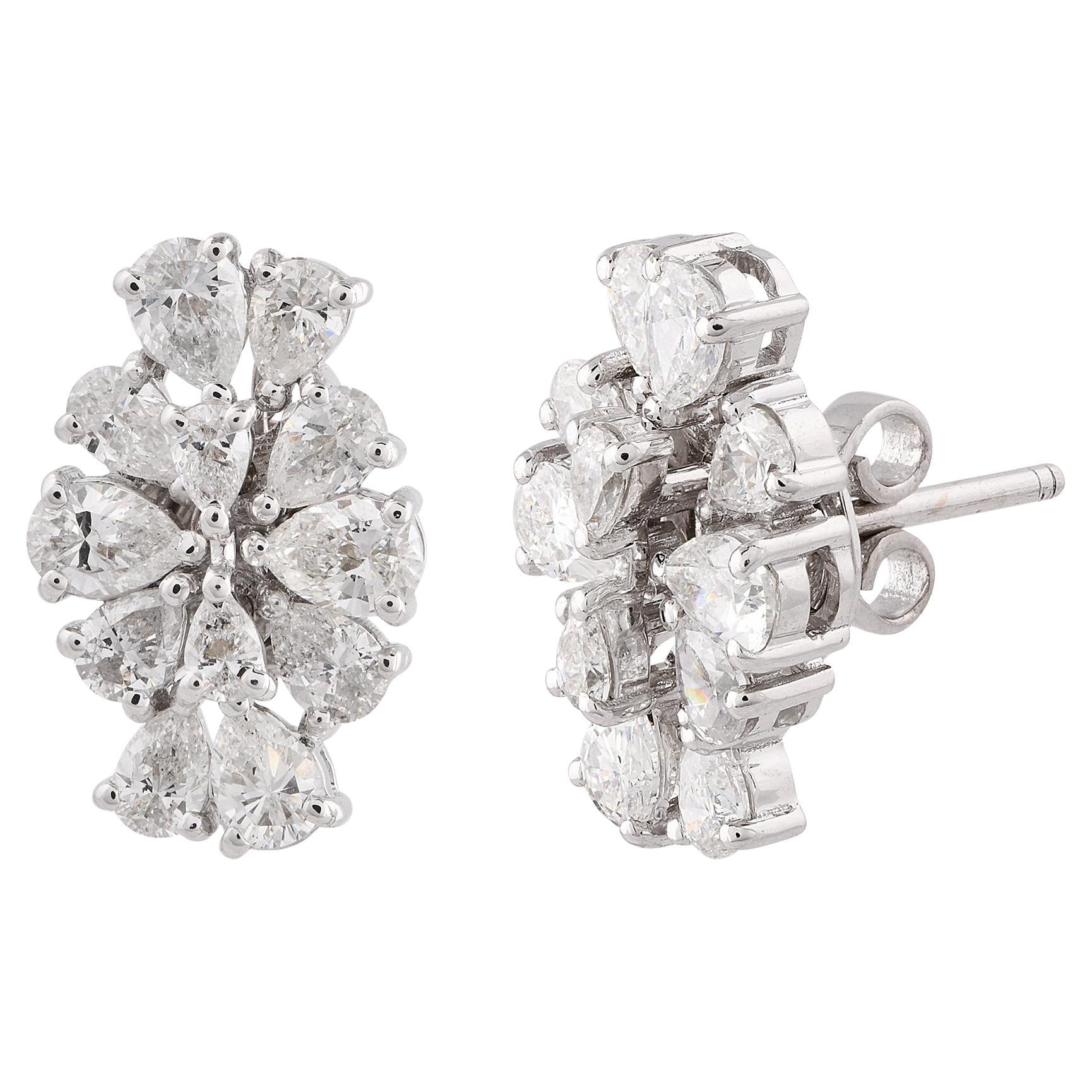 Orecchini di diamanti a pera da 2,45 carati SI Clarity HI Color Gioielli in oro bianco 18 carati