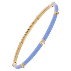 0.60 Carat SI Clarity HI Color Diamond Bangle Bracelet 18 Karat Yellow Gold