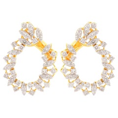 2,07 Carati SI Chiarezza HI Colore Orecchini a cerchio con diamanti Gioielli in oro giallo 14k