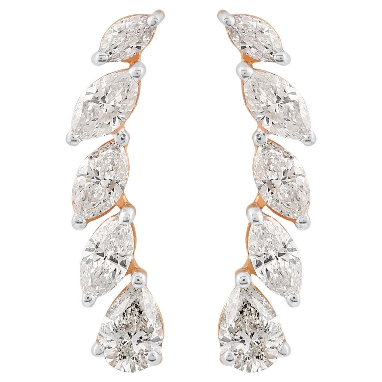 1.22 Carat SI/H Marquise
Pear Diamond Curve Earrings 18k White Yellow Gold (Boucles d
oreilles en or jaune blanc)