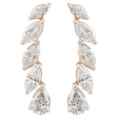 1.22 Carat SI/H Marquise
Pear Diamond Curve Earrings 18k White Yellow Gold (Boucles d
oreilles en or jaune blanc)