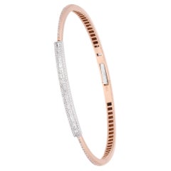 0,68 quilates SI/H Baguette Diamond Bar Pulsera brazalete 18k Rose Gold Jewelry