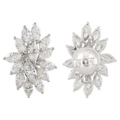 Echte 4,03 Karat SI Reinheit HI Farbe Diamant Ohrringe massiv 18 Karat Weißgold