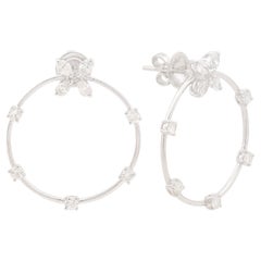 1,55 Karat Birne Diamant Kreis Ohrstecker massiv 18k Weißgold Feine Juwelen