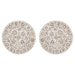 Orecchini con diamante da 2,07 carati SI Clarity HI Color Gioielli in oro bianco 18 carati