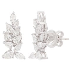 1,81 Karat SI Reinheit HI Farbe Birnenform Diamant Ohrringe 18 Karat Weißgold