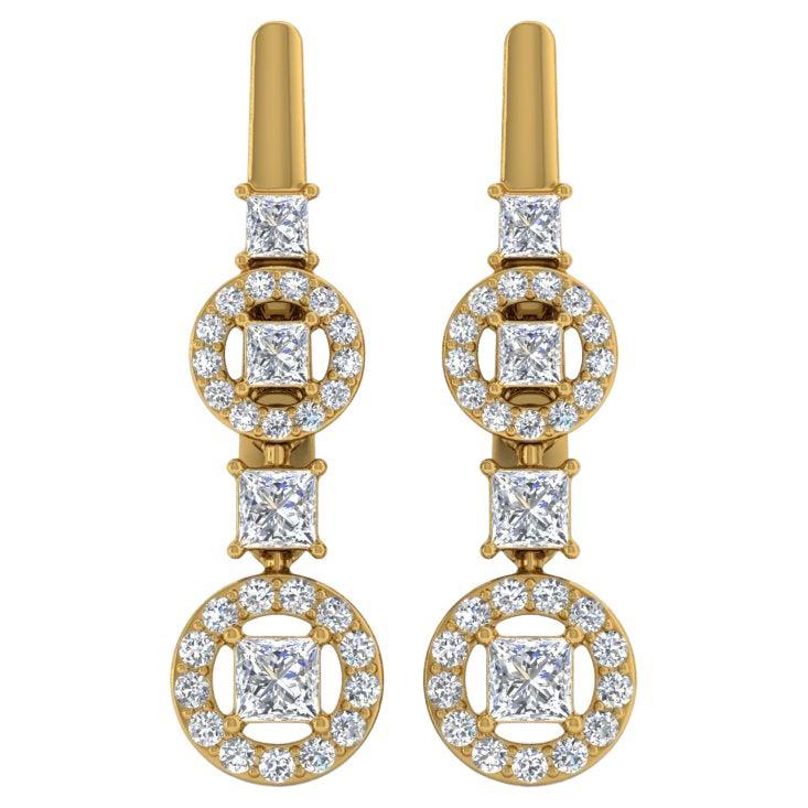 Item Code :- SEE-11812
Gross Weight :- 4.48 gm
18k Yellow Gold Weight :- 4.25 gm
Diamond Weight :- 1.16 Carat  ( AVERAGE DIAMOND CLARITY SI1-SI2 & COLOR H-I )
Earrings Length :- 25 mm approx.

Engagement Gift, Bridal Shower Gift, Women Gift, Gift