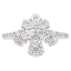1,40 Karat SI/Hi Birne & Marquise Diamant Designer Ring 18 Karat Weißgold