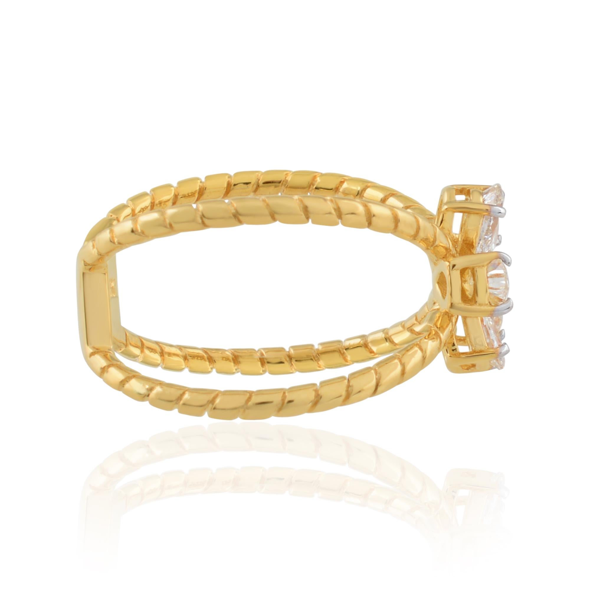in vendita:  0,74 carati SI/HI Pera e diamante rotondo Anello con bracciale a croce in oro giallo 18 carati 5
