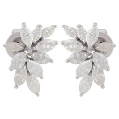 1,40 Karat SI/H Marquise Diamant-Cluster-Ohrringe aus 10 Karat Weißgold mit Diamanten
