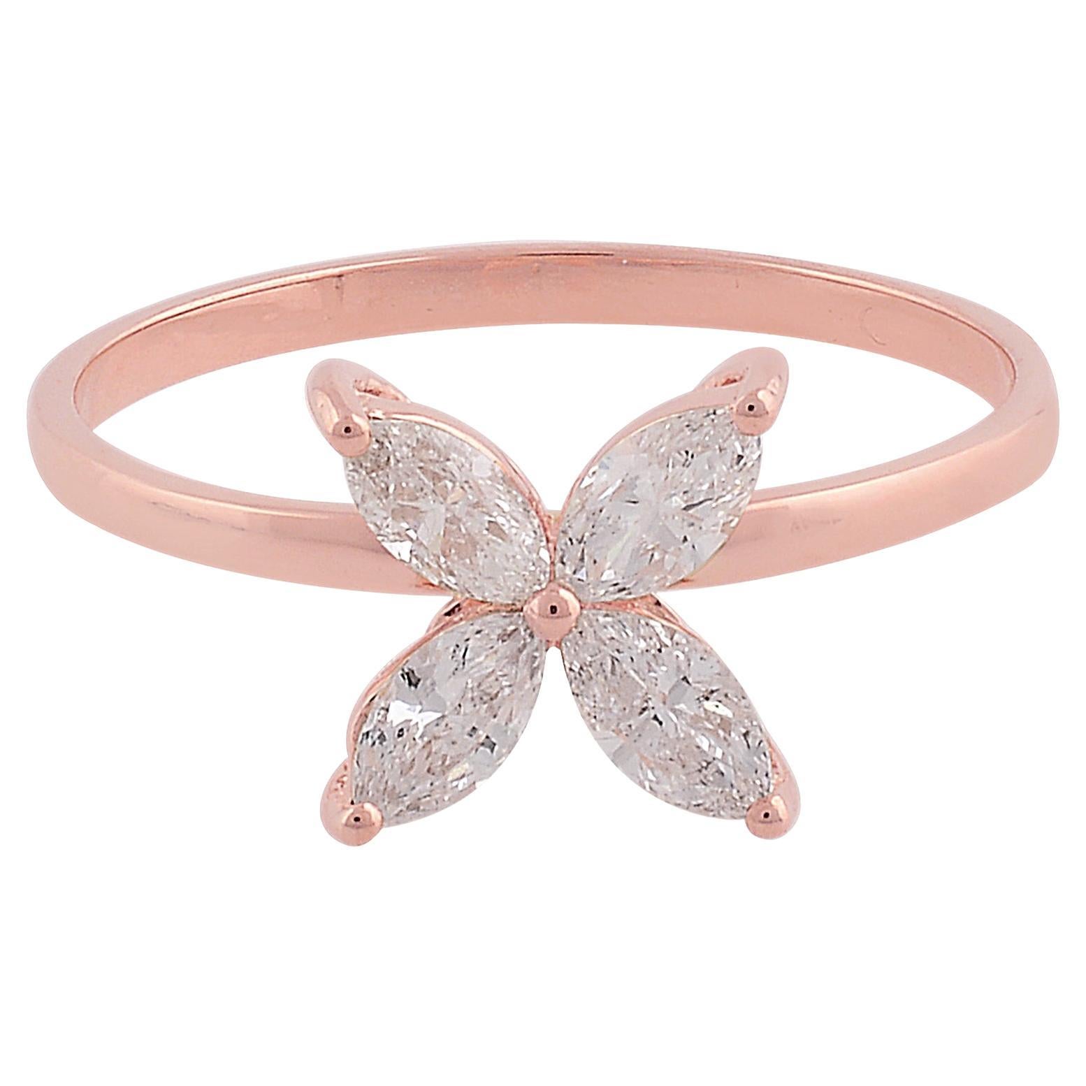 in vendita:  0,46 Carati SI Chiarezza HI Colore Anello con Diamante Marquise Gioielli in Oro Rosa 18 Carati